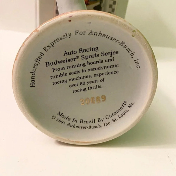 Vintage 1991 Anheuser Busch Budweiser Stein Chasing the Checkered  Flag Racing - Picture 12 of 12